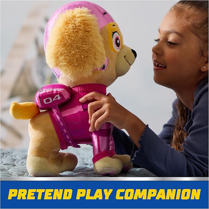PAW Patrol: Air Rescue, Skye Plush Toy, 12-Inch Tall, Premium Stuffed Animals, with Removable Backpack, Kids Toys for Boys and Girls Ages 3 and up