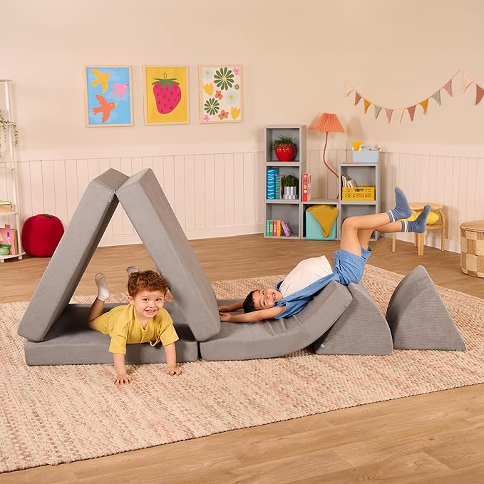 B. toys – Foam Fort Playset – Modular Foam Building Set – Sensory Fabric Covers & Handles – Removable & Machine-Washable Covers – 12 Months + – WonderFort