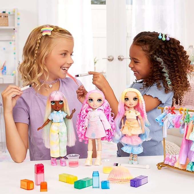 Rainbow High Watercolor & Create Fashion DIY Doll with Washable Watercolors + Tie-Dye Kit, Green Eyes, Long Straight Hair, Bonus Top & Shoes. Color, Create, Play, Rinse and Repeat. Creative 4-12+