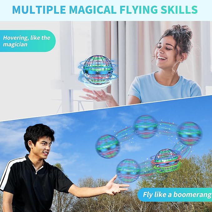 2025 AI Flying Orb Ball Toys, Galaxy Cosmic Globe Boomerang Hover Ball, Hand Drone Orbit, Galactic Fidget Spinning, Birthday Cool Stuff for 6 7 8 9 10+ Year Old Boys Girls Teens Outdoor