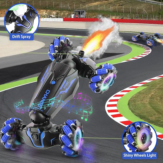 FEIMUOSI Remote Control Car - RC Car Stunt Toys Gesture Sensing RC Drift Rechargeable Transformer 360° Rotating Hand Controlled Toys Christmas Birthday Gifts for Boys Kids