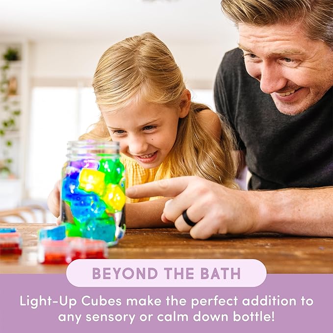 Glo Pals Water-Activated Light-Up Cubes Bundle for Sensory Play – 12 Pack (Primary Pals)