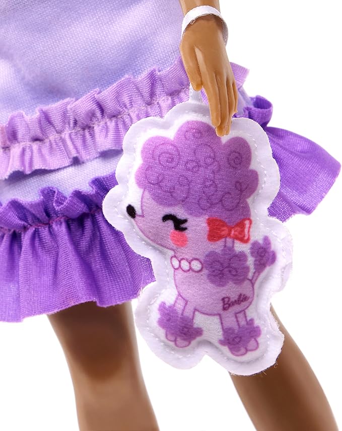 Barbie: My First Preschool Doll, Brooklyn with 13.5-inch Soft Posable Body & Black Hair, Plush Poodle & Accessories
