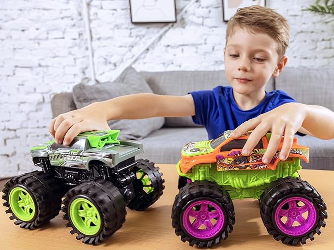 Exploding Monster Truck Toy with Explosive Crash Sounds and Lights, Smash It Up Again and Again, Monster Truck Toys for Boys Kids Ages 3, 4-7 & Above | Toddler Toys for 3 Year Old Boys Gift