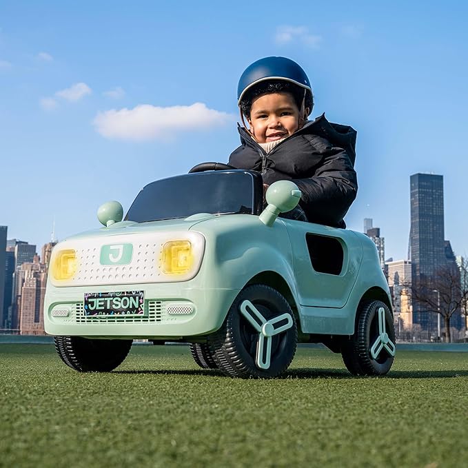 Jetson Mako Kids Electric Motor Assist Push Car, 3 Modes: Push, Drive or Remote Control, Top Speed of 3 mph, Seatbelt, Headlights, Recommended Ages: 2-4 Years, JMAKO-MGR