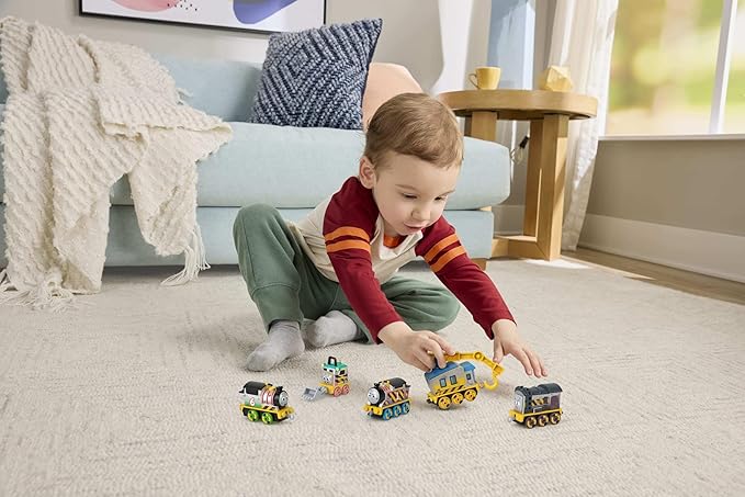 Thomas & Friends Diecast Vehicle Set Construction Crew 5 Push-Along Toy Train Engines for Preschool Kids Ages 3+ Years