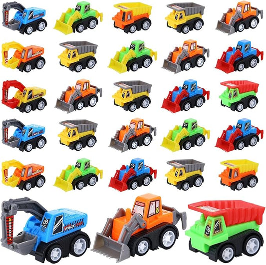 DERTE Mini Construction Car Toys Pull Back Vehicles Excavator Truck Tractor Kids Party Favors Pinata Stuffers Easter Fillers for Toddlers Girls Boys Child Play Set Gifts (50)