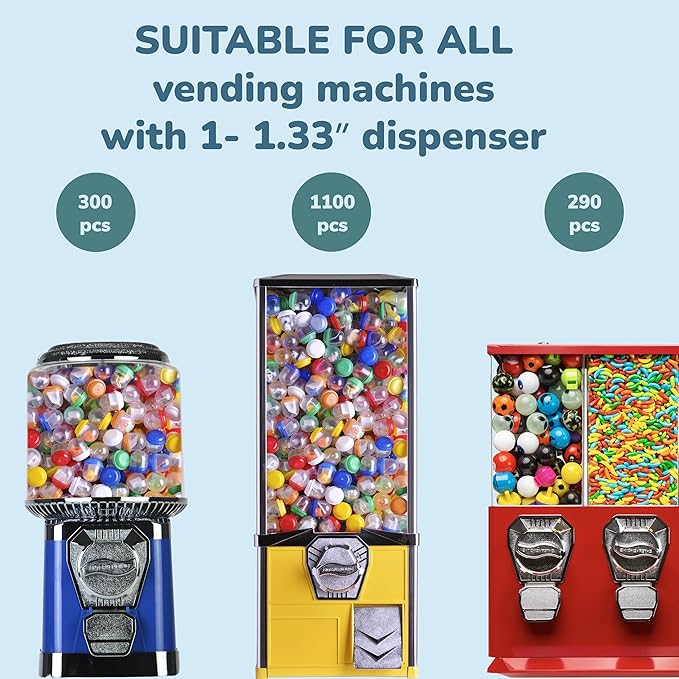 Vending Machine Capsules with Toys - 100 Pcs of 1.1 Inch Tiny Frosty Clear-Colored Acorn Capsules and Cute Dog and Cat Figurines for Kids - Plastic Capsules for Toys Bulk- Easter Basket Stuffers