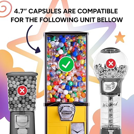 Claw Machine Capsules Translucent Red Plastic Sphere Large Party Favor Containers Round 7 pcs 4.7 inch Jumbo Plastic Christmas Ornaments Extra Large Gift Box Craft Party Supplies Vending Capsules
