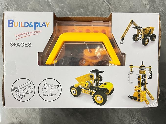 HOMETTER Educational Building Toys, STEM Learning Toy, 10 in 1 Construction Set for Preschool Kids, Engineering Toys Creative Set, Christmas Idea Gift for Boys Age 5 6 7 8 9 10+ Years Old