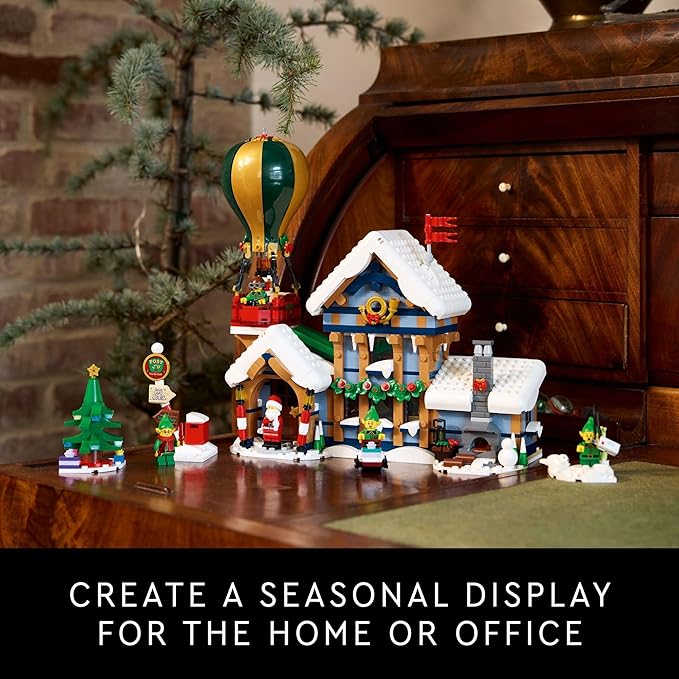 LEGO Icons Santa's Post Office Building Set for Adults - Christmas Village Decoration for Home - Includes Santa Minifigure, 4 Elves Minifigures, and More - Gift Idea for Men and Women - 10339