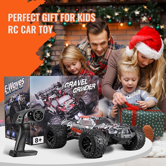 VEVOR Remote Control Car, 1:14 Scale RC for Kids, All Terrain 4WD Off-Road Monster Truck with 45 Wheelie & 2 Batteries, 38 km/h High Speed Hobby Racing - Ideal Gift for 8+ Years Kids