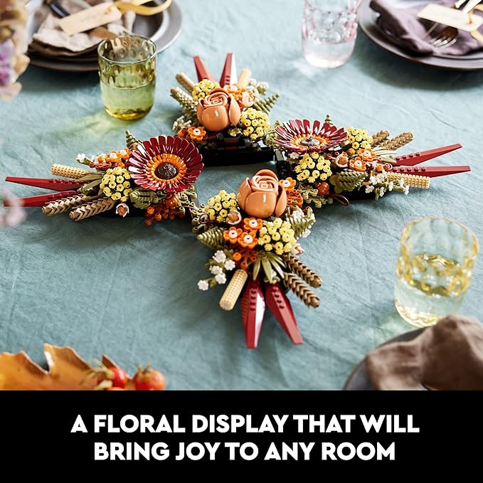 LEGO Icons Dried Flower Centerpiece Building Set - Artificial Flowers for Dinner Table Centerpieces, Adults Ages 18+ - Floral Home Decor - 10314