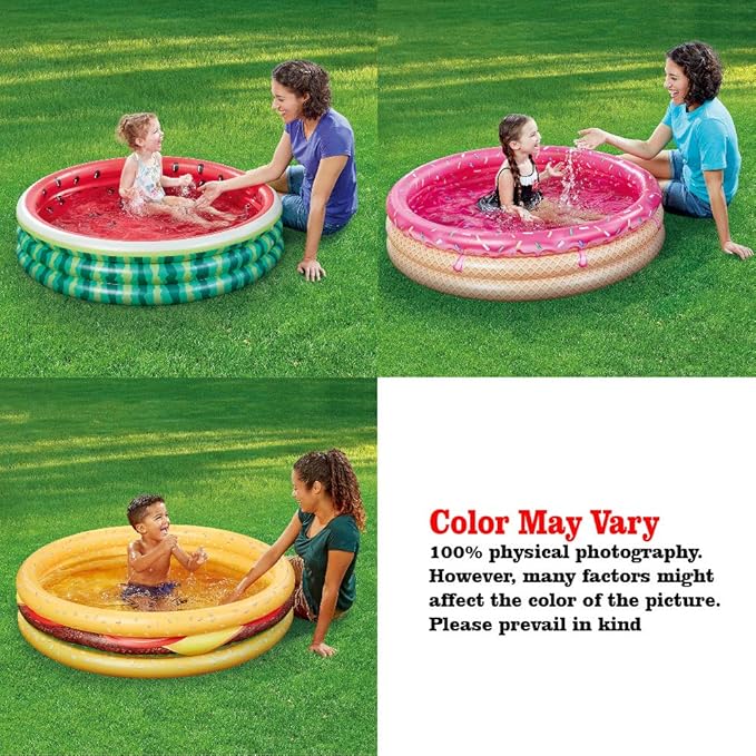 Kiddie Pool, Watermelon Hamburger Ice Cream Inflatable Pool, Water Pool in Summer, Pit Ball Pool of 45 Inches