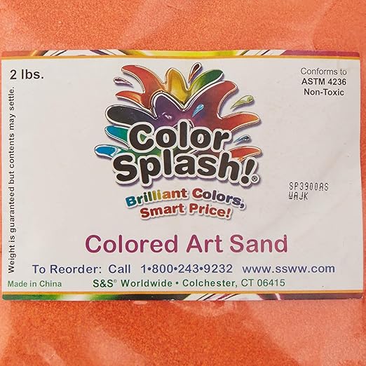 S&S Worldwide Color Splash! Art Sand Asst. 24 lbs! For Sand Art Layering in Bottles, Decorating Adhesive Sand Art Boards, DIY, Kids, Groups, 12 Fun Colors of Fine Sand in 2lb Bags Non-Toxic Pk of 12