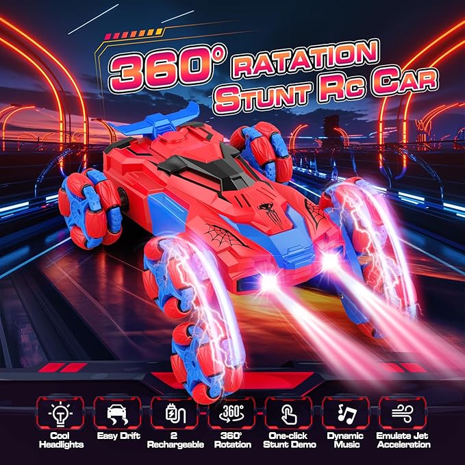 6WD Remote Control Car, Toys for 6-12 Year Old Boys 2.4GHz RC Car Electric Rechargeable Racing Drift Cars Toys for Ages 6 7 8 9 10 11 12 Halloween Xmas Birthday Gifts for Boys