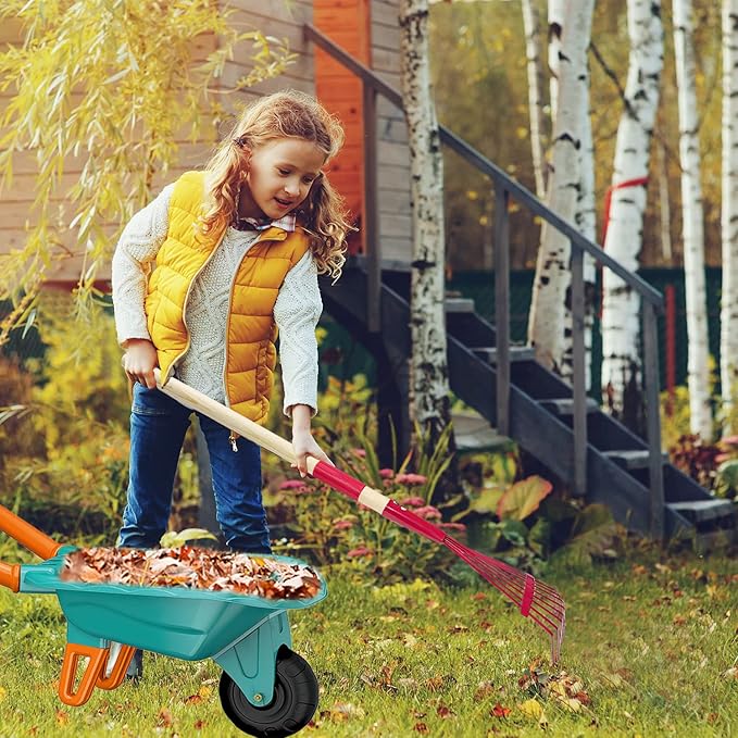 Kids Gardening Tools Outdoor Toys Set Backyard Play with Wheelbarrow Educational STEM Learning Pretend Toys Outdoor Indoor for Toddlers Kids Boys Girls