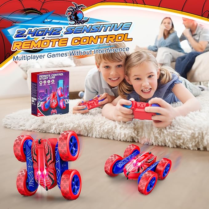 Remote Control Car,RC Cars for 4 5 6 7 8 9 10 11 12 Year Old Boy Double Sided 360°Flip 4WD Rechargeable Drift RC Race Car Boys Toys Birthday Gifts Easter Basket Stuffers for Kids Age 4-12