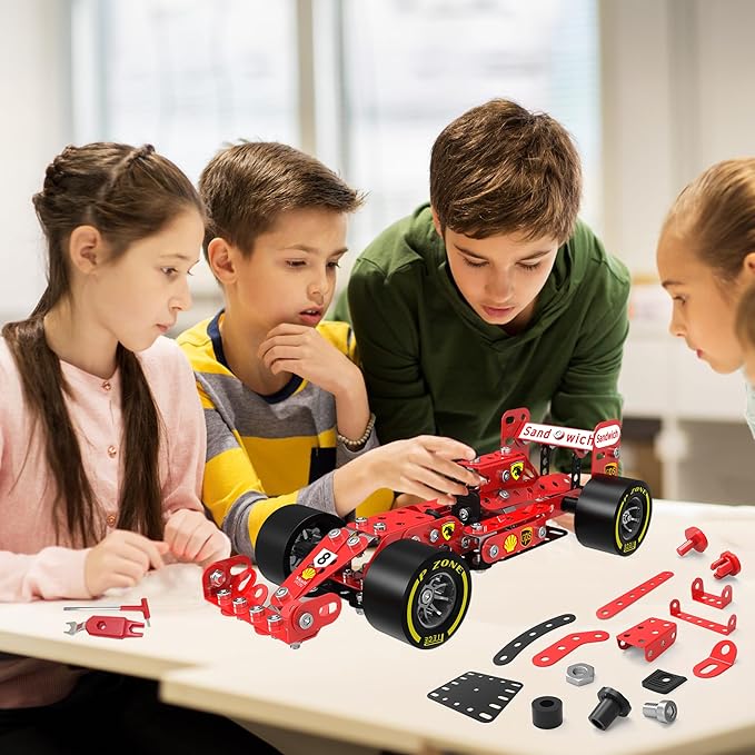 STEM Model Car Building Kit - DIY Science Projects Toys for Kids Ages 8-12-16, Fun Assembly Erector Toys Sets Model Car Birthday Gift for Kids Girls Boys 8 9 10 11 12 Years Old