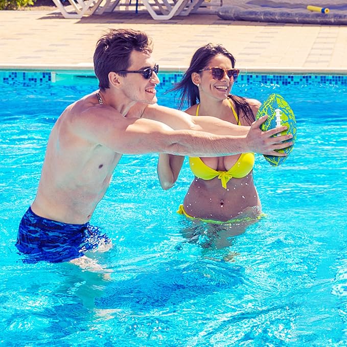 Jasonwell Pool Beach Water Football - Waterproof Football Strong Grip Fun Pool Toys Games for Swimming Pools Beach Lake Park Backyard Outdoor Play for Kids Children Teens Adults Family