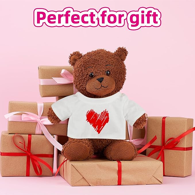 24 Pcs Stuffed Bear Clothes Bulk Sublimation Blank Stuffed Animal Shirt Plush Bear T Shirt Classic Bear Hoodie Tee Shirt Fit 14-18 Inches Stuffed Dolls