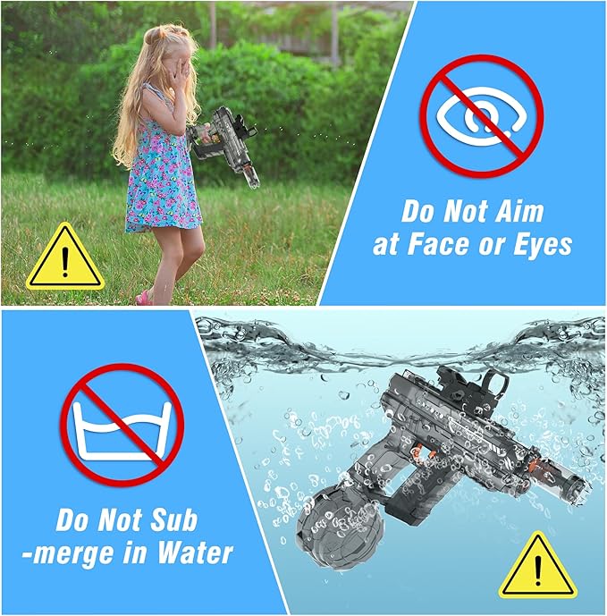 Electric Water Guns for Adults & Kids,Realistic Automatic Water Gun with 26-32 FT Long Range,800ml Large Water Tank,Splash-Resistant Design,Summer Outdoor Pool Beach Toy for Backyard Games(Black)
