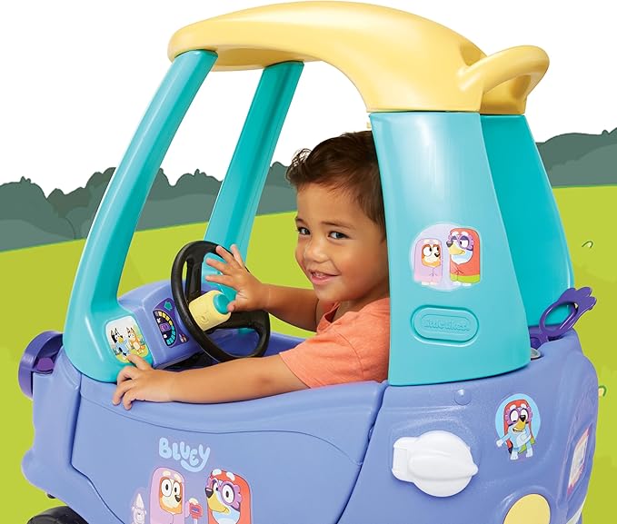 Little Tikes Bluey Grannies Car Coupe with 2 Accessories, Bluey Foot-to-Floor Ride-On, for Boys and Girls Ages 1.5-5 Years