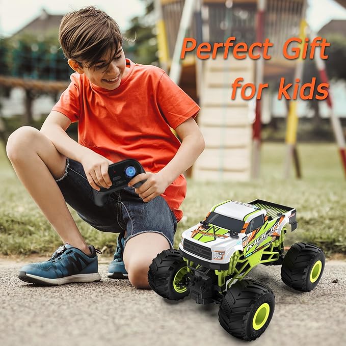 1:16 Scale RC Monster Truck - 2.4GHz All Terrain Car for Kids 4-12, 20 Km/h Off Road RC Truck, Christmas or Birthday Gift