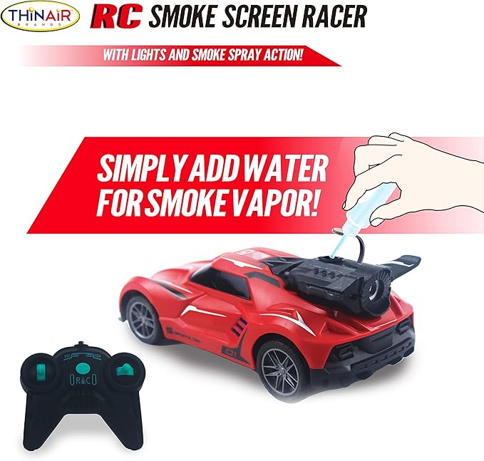 Nature Bound Remote Control Car, Smoke Screen Racer, 2.4 GHz RC Vehicle with Spraying Mist & Light for Kids, Sport Racing Hobby Toy for Boys & Girls