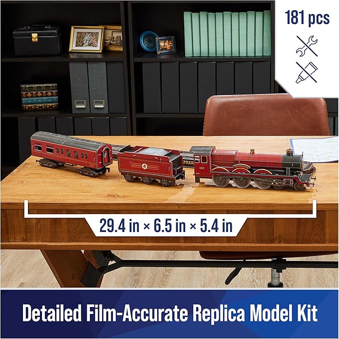 4D Build, Harry Potter Hogwarts Express 3D Puzzle Model Kit 181 Pcs 2.5 Ft Wide | Harry Potter Gifts Desk Decor | 3D Puzzles for Adults & Teens 12+