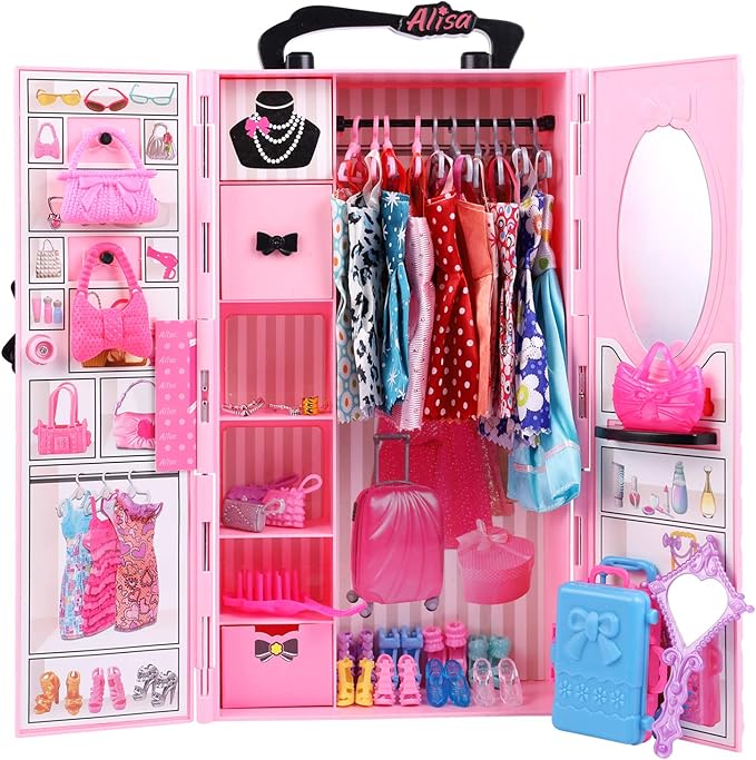 UCanaan Girl Doll and Closet Set with Doll Clothes and Accessories Items Including Fashion Dolls, Dressand Many Other Accessories (Refer Picture Shows),Best Gitfs for Girls Christmas Birthday