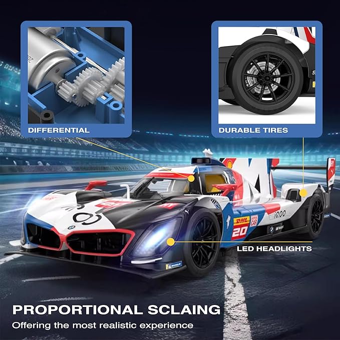 Voltz Toys 1/14 Scale Le Mans RC Car Licensed Le Mans Series Remote Control Toy Car Model for Kids and Adults with Open Doors and Lights Gift for Kids and Adult (BMW M Hybrid V8 LMDH)