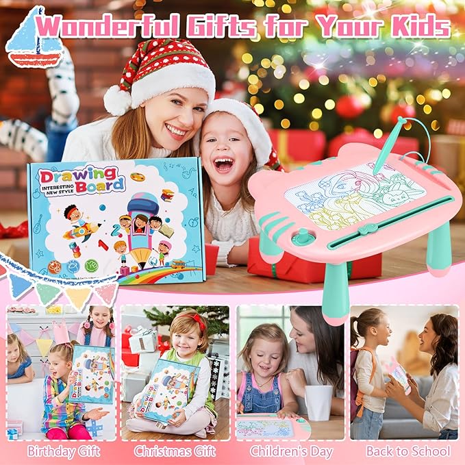 Toys for 1-2 Year Old Girls, Magnetic Drawing Board,Toddler Toys 2-3, Magna Cute Doodle Board,Educational Learning Baby Toys for 1 2 3 4 Year Old Girl, 1 2 3 4 5 Year Old Girl Birthday Christmas Gift