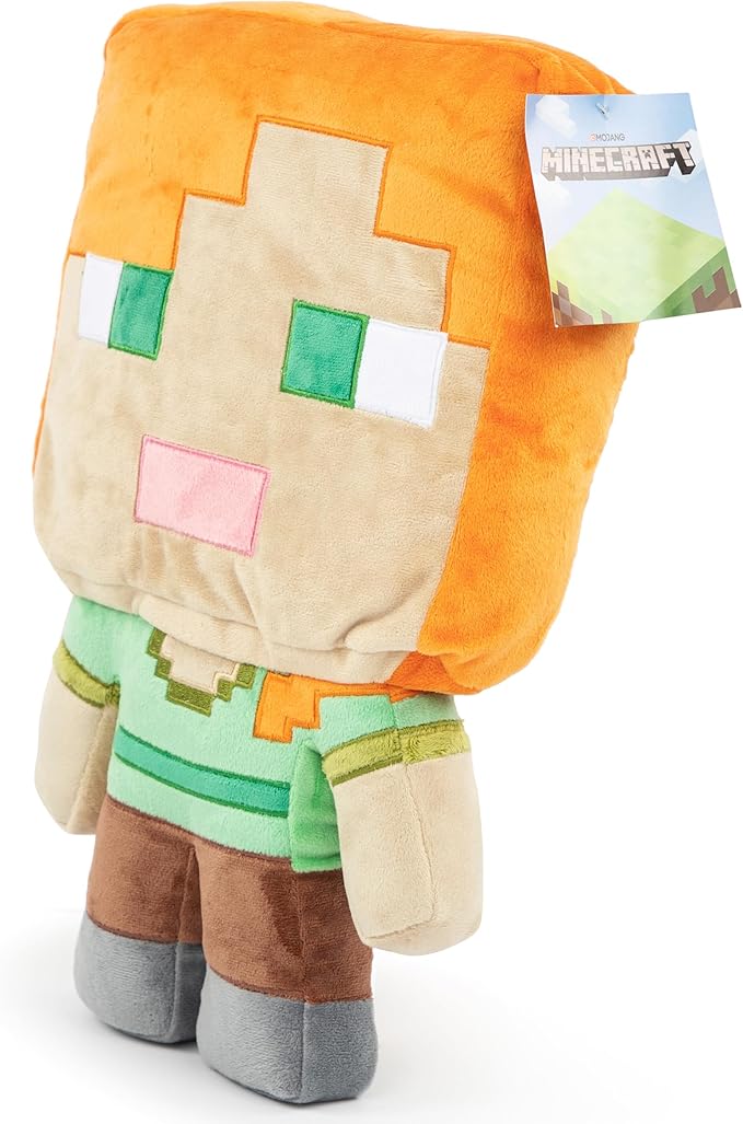 Jay Franco Mojang Minecraft Plush Stuffed Alex Pillow Buddy - Kids Super Soft Polyester Microfiber, 16 inch (Official Product)