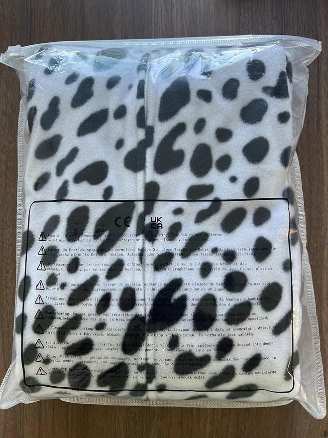 Sincere Party Dalmatians Onesie Costume for Kids,Made of Fleece Spotted Dog Onesie Dress Up S(4-6)