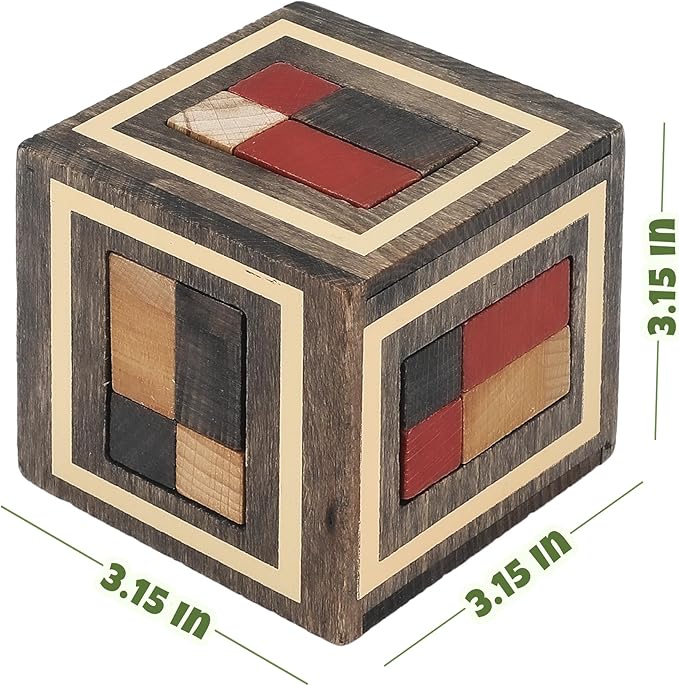Sharp Brain Zone Wooden Brain Teaser Puzzles for Adults & Kids (Magic Box)