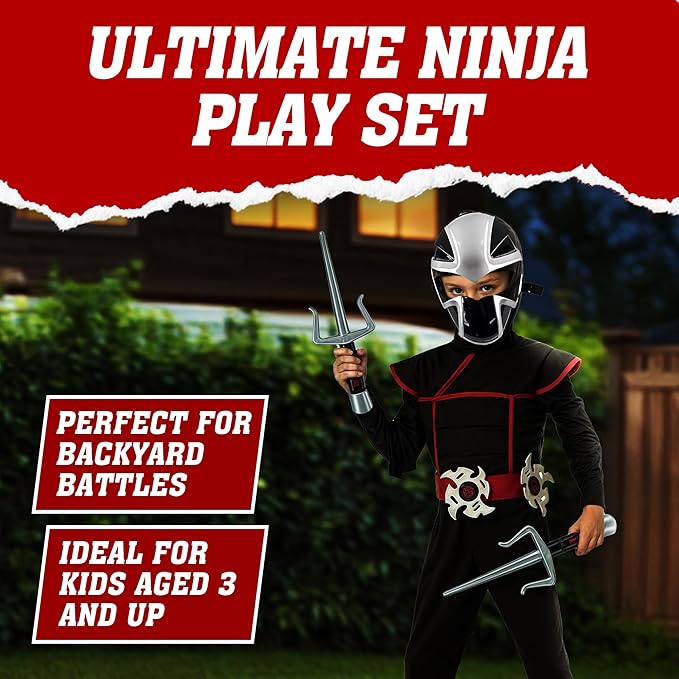 Liberty Imports Ninja Warrior Toy Weapons Role Playset Kids Pretend Play Dress Up Battles Costume Accessories