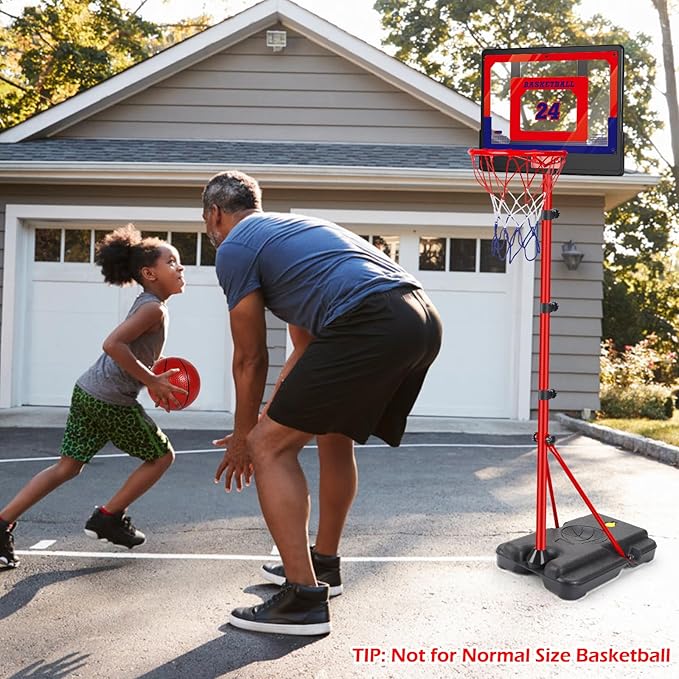 Kids Basketball Hoop Stand Adjustable Basketball Set Toddler Basketball Toys for 3 to 8 Years Old Indoor Outdoor Play Ages 3-5 6-8 Backyard Sport Games for 2 3 4 5 6 Year Old Boy Girl Birthday Gift