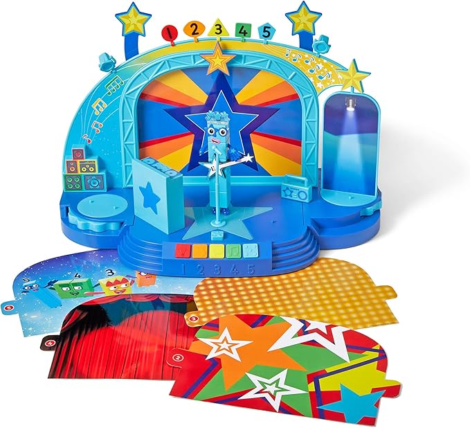 hand2mind Numberblock Five’s Musical Superstar Stage, Play Figure Playsets, Toddler Music Toys, Number Toys, Counting Toys, Math Toys for Kids 3-5, Preschool Learning Toys, Birthday Gifts for Kids
