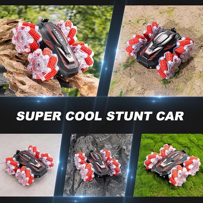 Gesture Sensing RC Stunt Car, Best Birthday Gifts for Kids,Double-Sided 360° Flips RC Cars for Boys Age 6-12 8-12 Birthday Gifts Toy Cars,4WD Transform Off Road for Rotating