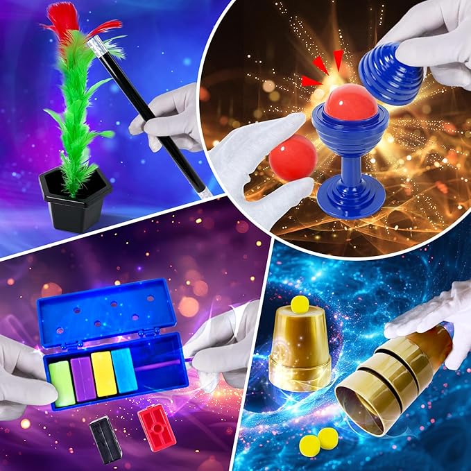 Magic Kit, Magic Set with Magician Costume for Kids Age 6-8, Magic Tricks for Kids Ages 6 7 8 9 10 11 12 Year Old