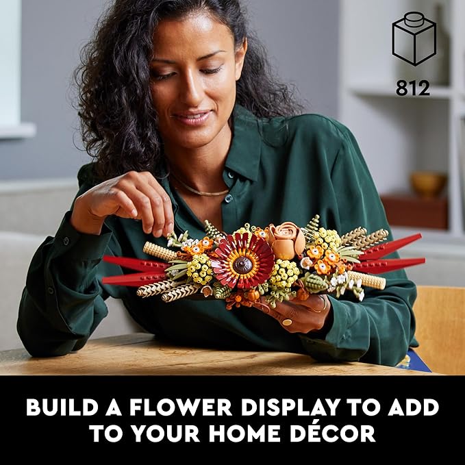 LEGO Icons Dried Flower Centerpiece Building Set - Artificial Flowers for Dinner Table Centerpieces, Adults Ages 18+ - Floral Home Decor - 10314