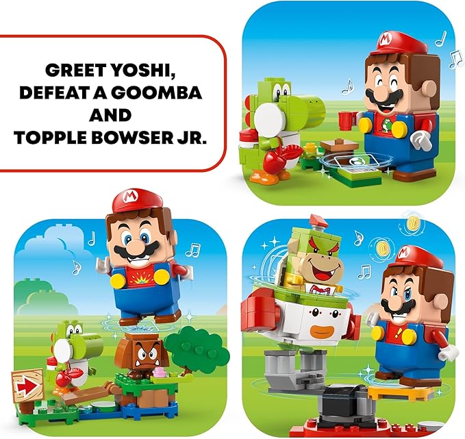 LEGO Super Mario Adventures with Interactive Mario, Bowser Jr.’s Clown Car Playset Vehicle, Yoshi Toy, Mario Playset, Nintendo Toy Gift for Boys, Girls and Gamers Ages 6 and Up, 71439