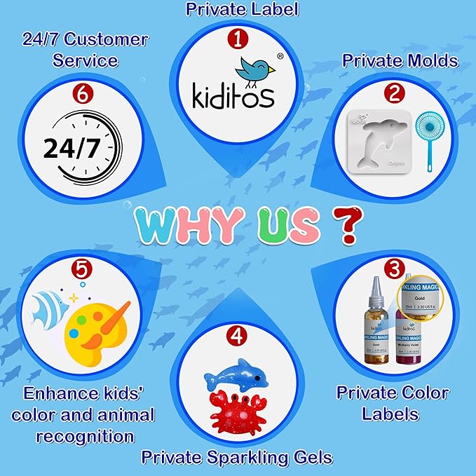Kiditos Magic Water Elf Toy Kit, Aqua Fairy Water Gel Kit-20 Magic Gesl&10 Molds–Make Your Own Water Pets & Squishy Toys–Fun Summer DIY Craft Kit, Birthday Gifts & Party Favors for Kids Ages 3+