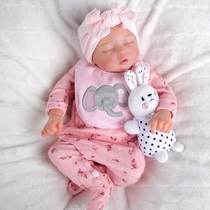 BABESIDE Lifelike Reborn Baby Dolls - 17-Inch Realistic-Newborn Baby Dolls Full Body Vinyl Sleeping Real Life Baby Dolls Girl with Toy Accessories for Kids Age 3 4 5 6 7 +