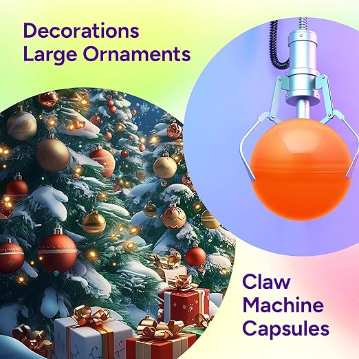 Big Claw Machine Capsules Purple Plastic Sphere Party Favor Containers Round 5 pcs 6.3 inch Jumbo Plastic Christmas Ornaments Extra Large Candy Gift Box Empty Craft Party Supplies Vending Capsules