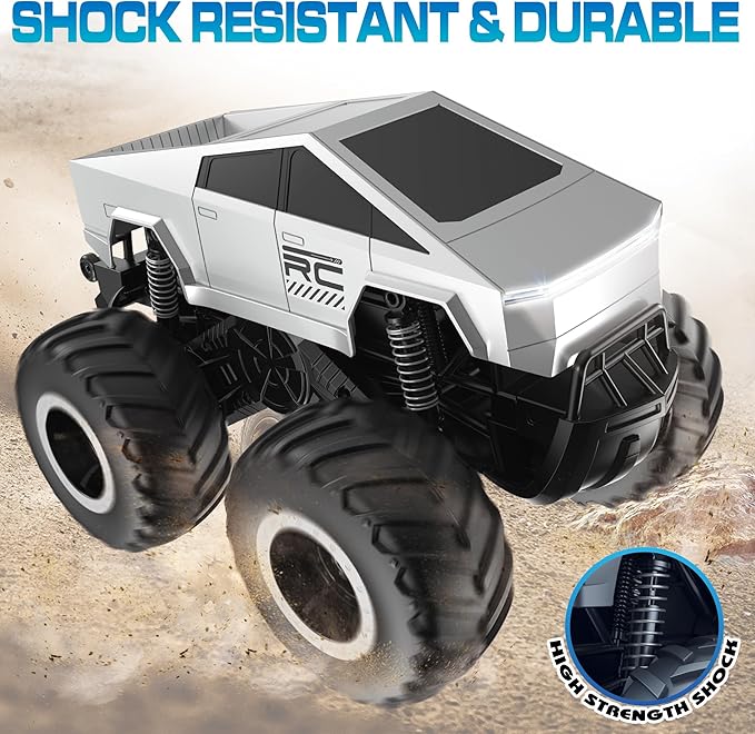 GoBang 1:16 Waterproof Cyber Truck Toy RC Car Monster Truck Toys Amphibious Remote Control Cars 4WD All Terrain Off-Road Trucks Pickup for 6 7 8 9 10 11 12 Year Old Boys Girls Toys Gifts Presents
