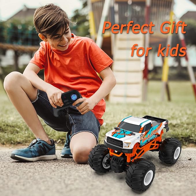 1:16 Scale RC Monster Truck - 2.4GHz All Terrain Car for Kids 4-12, 20 Km/h Off Road RC Truck, Christmas or Birthday Gift