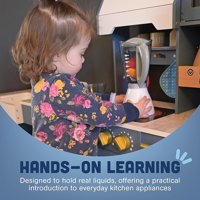 Constructive Playthings Play Kitchen Appliances, Kids Blender and Mixer Toy, Realistic Designs, Developmental Toddler Toys, Ages 3 Years and Up