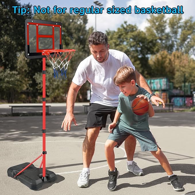 Boys Toy Gifts for 3 4 5 6 7 8 Years Old, Kids Basketball Hoop Adjustable Height 3.5FT-6.2FT, Mini Basketball Hoop for Kid Boys, Basketball Goal Toys Outdoor Indoor Game Gifts for Boys